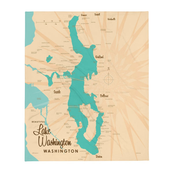 Lake Washington Washington Throw Blanket