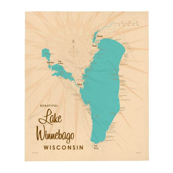 Lake Winnebago Wisconsin Throw Blanket