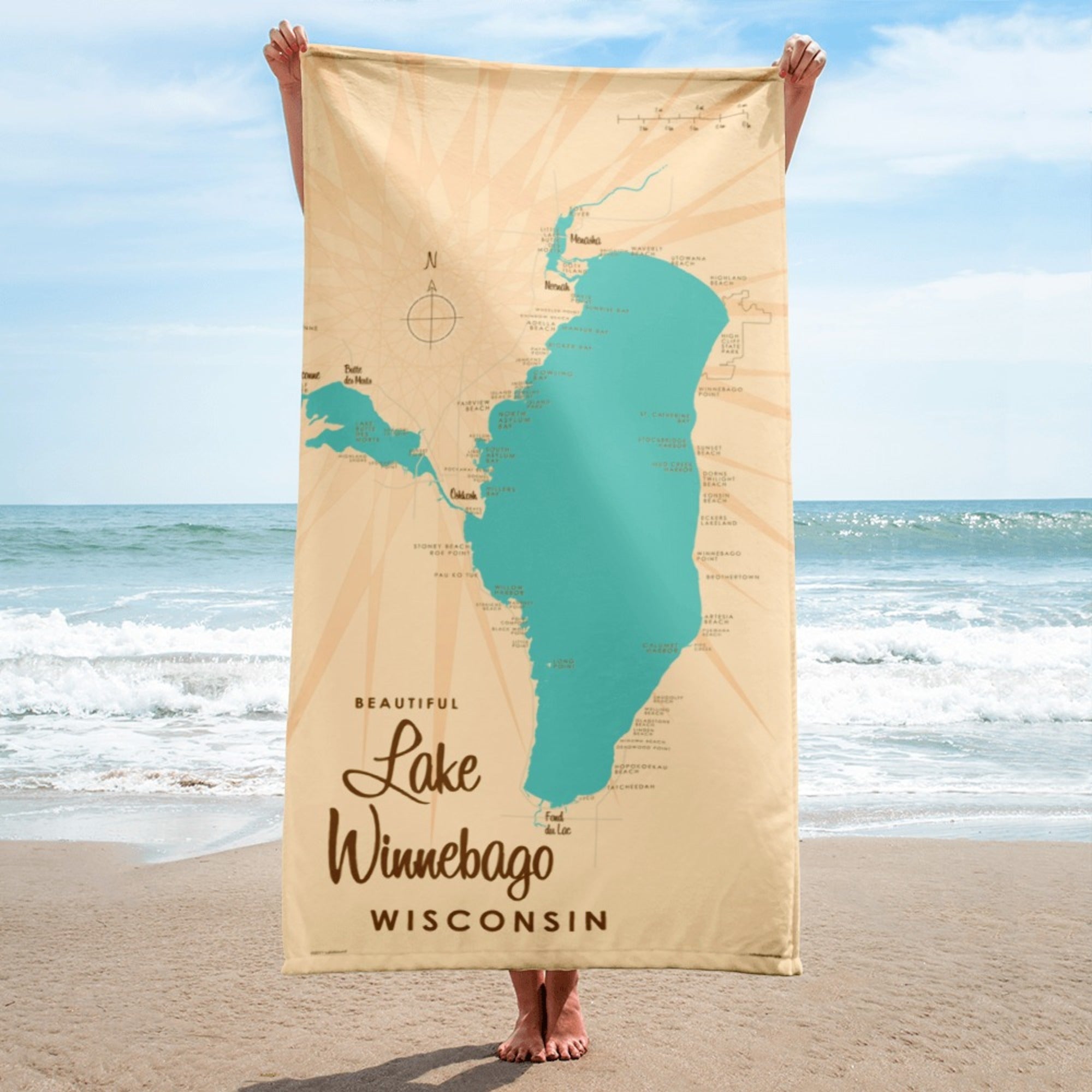 Lake Winnebago Wisconsin Beach Towel