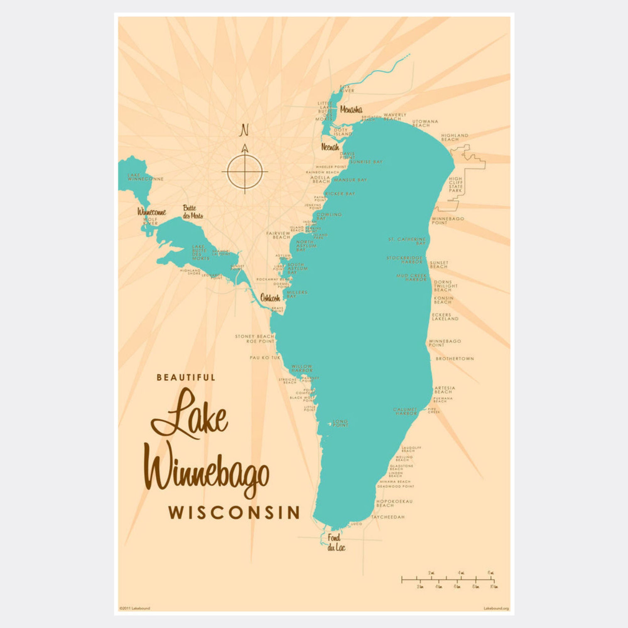 Lake Winnebago Wisconsin, Paper Print