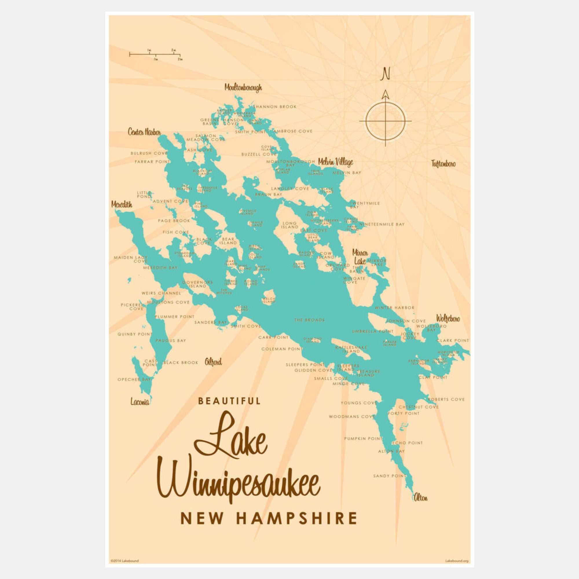 Lake Winnipesaukee New Hampshire, Paper Print