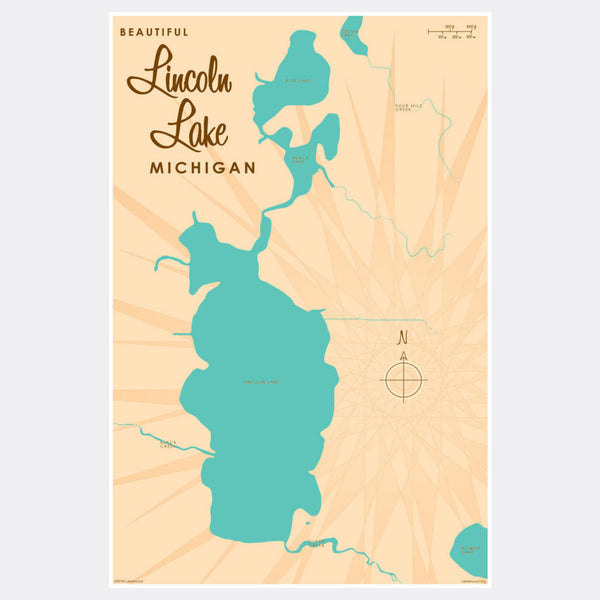 Lincoln Lake Michigan, Paper Print