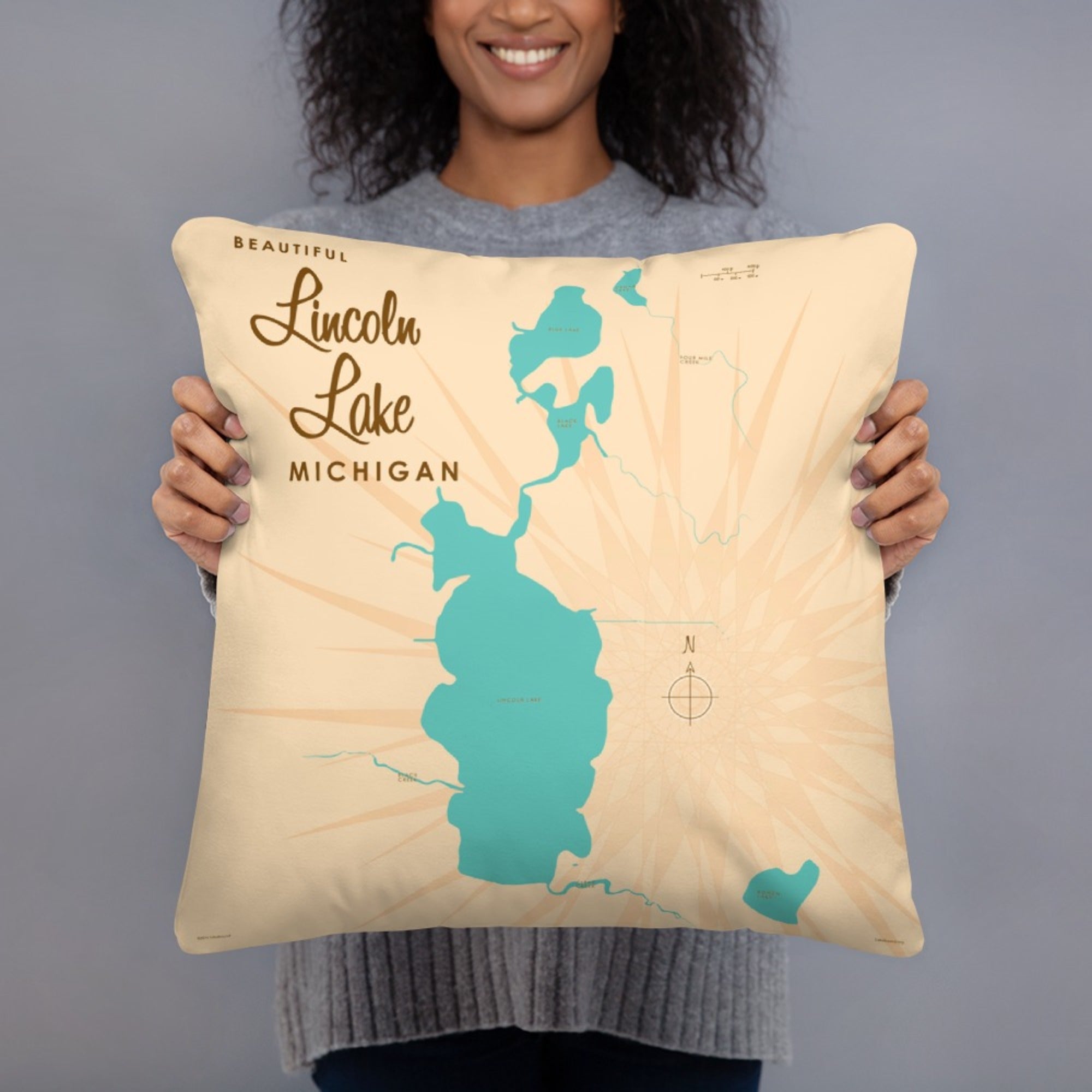 Lincoln Lake Michigan Pillow