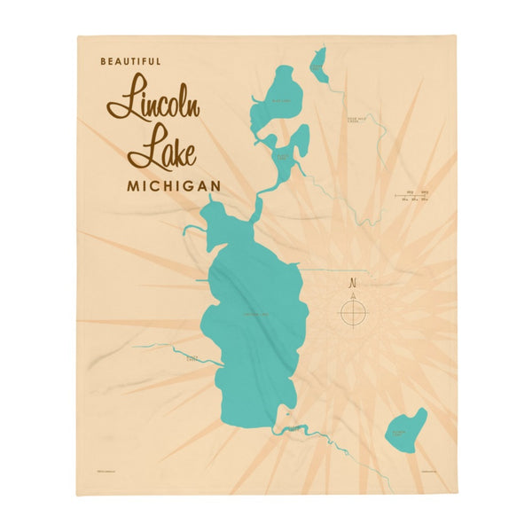 Lincoln Lake Michigan Throw Blanket