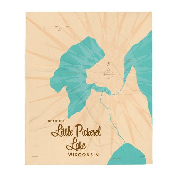 Little Pickerel Lake Wisconsin Throw Blanket