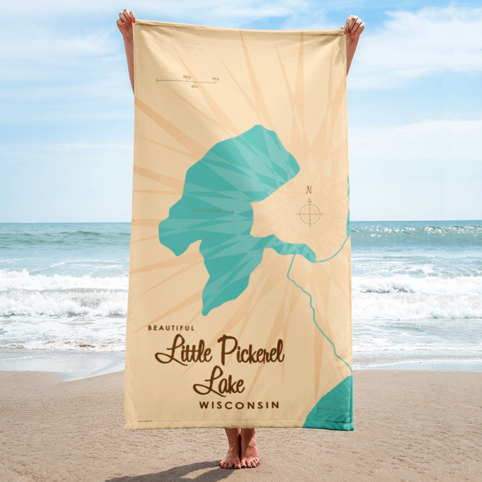 Little Pickerel Lake Wisconsin Beach Towel