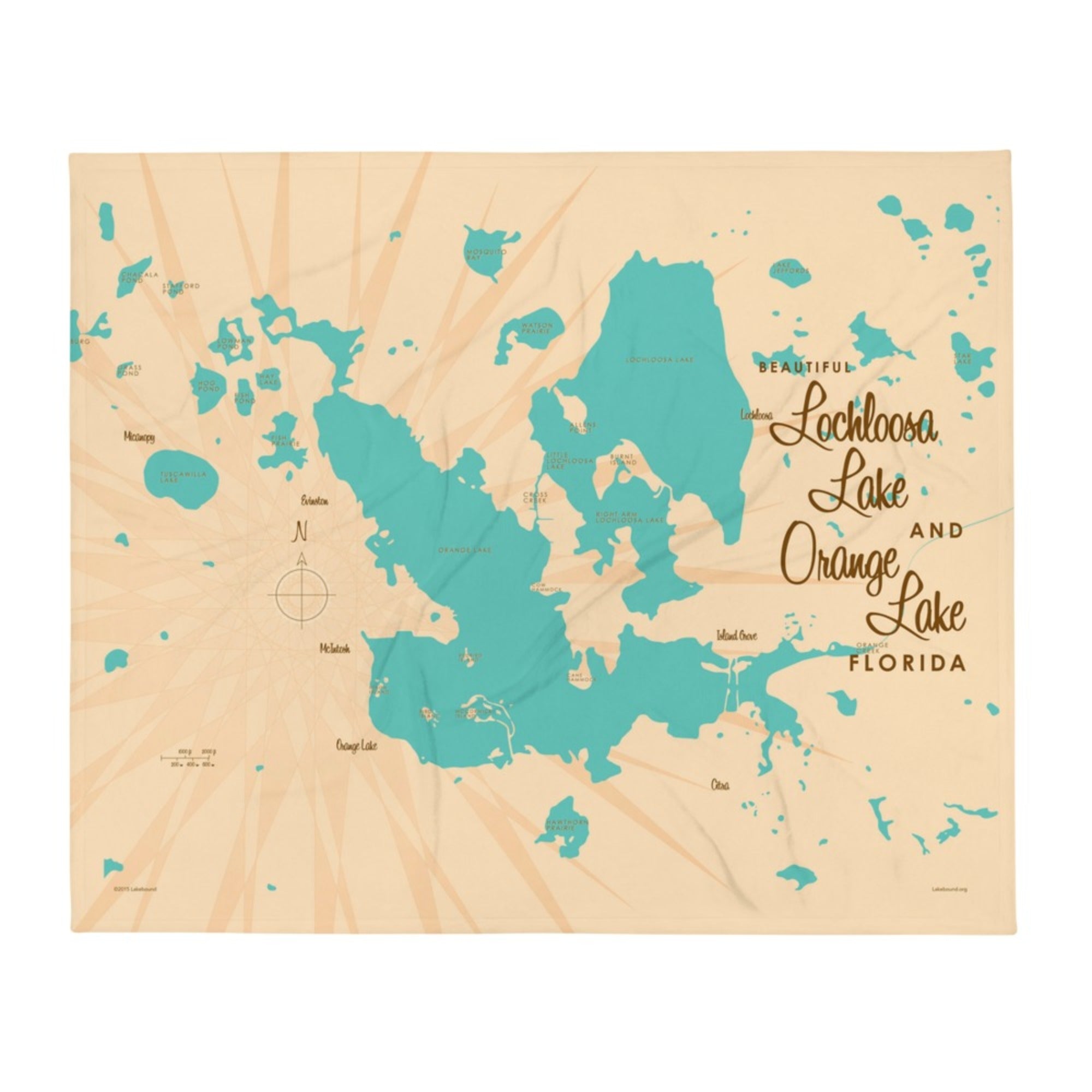 Lochloosa & Orange Lakes Florida Throw Blanket