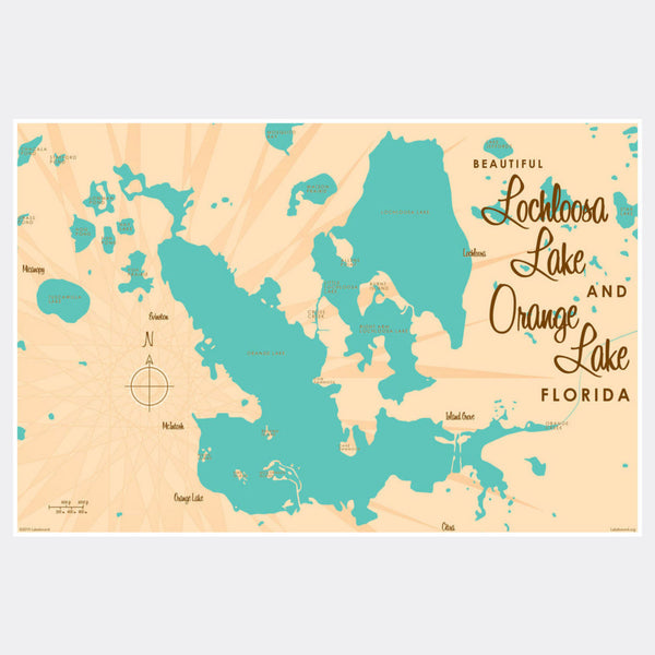 Lochloosa & Orange Lakes Florida, Paper Print