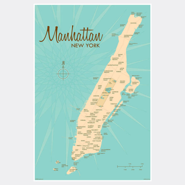 Manhattan Map, Paper Print