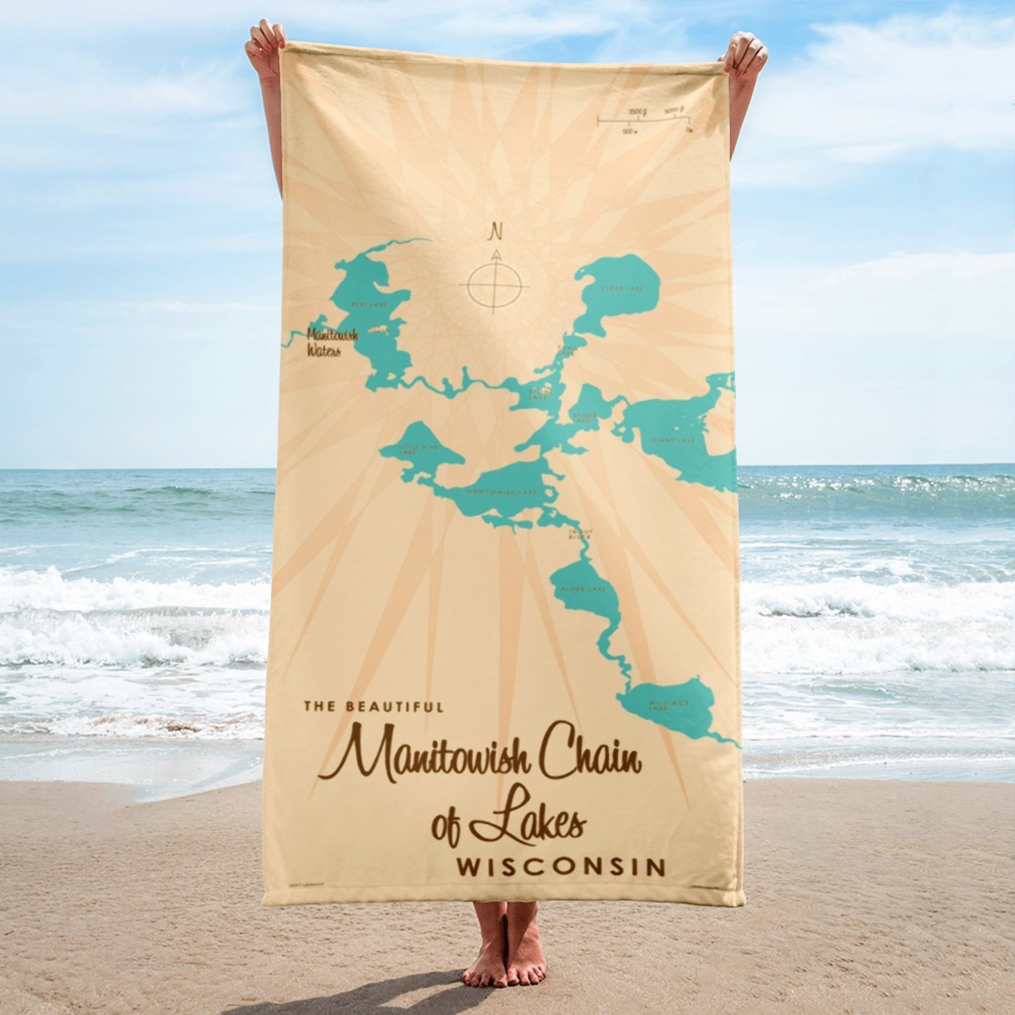 Manitowish Chain of Lakes Wisconsin Beach Towel