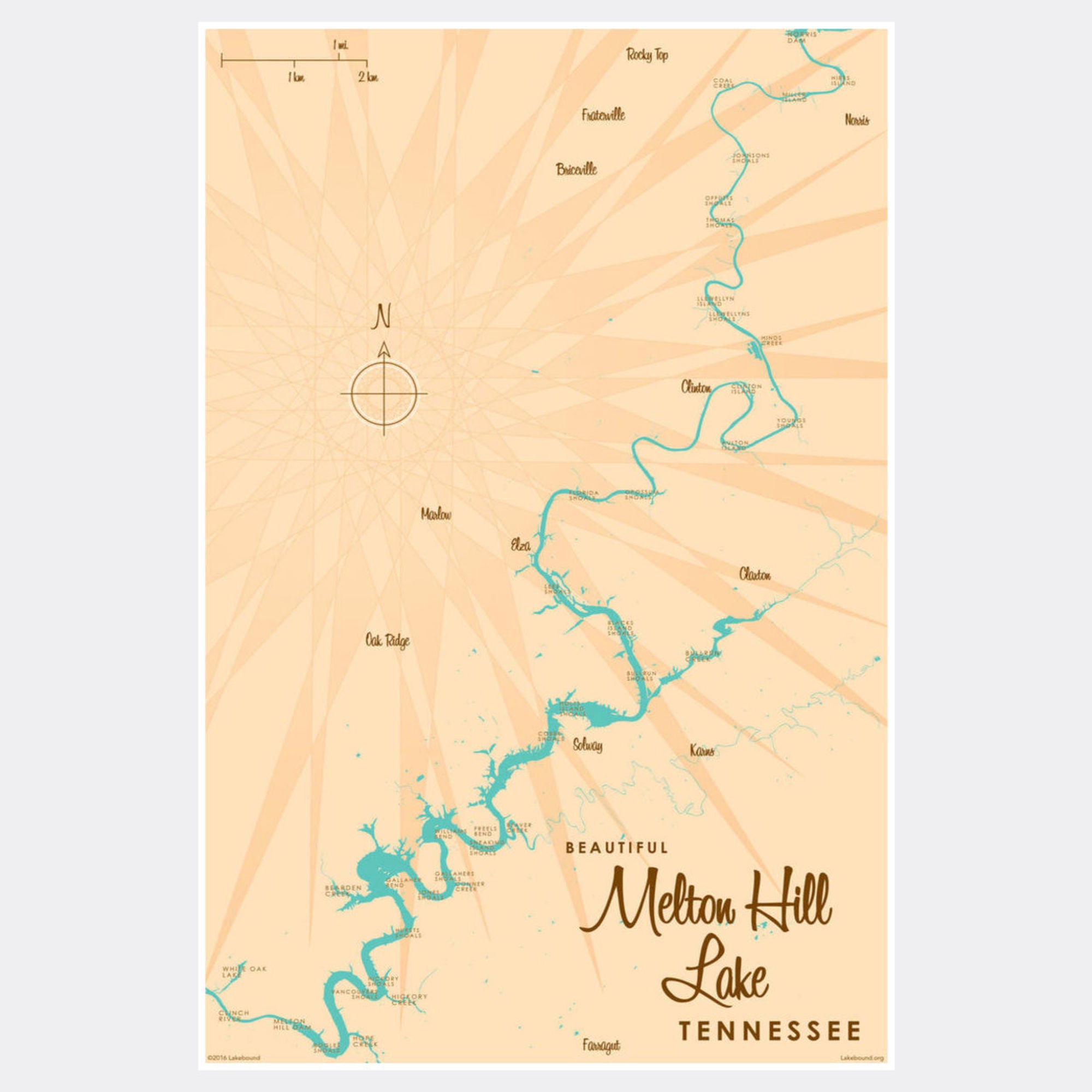 Melton Hill Lake Tennessee, Paper Print