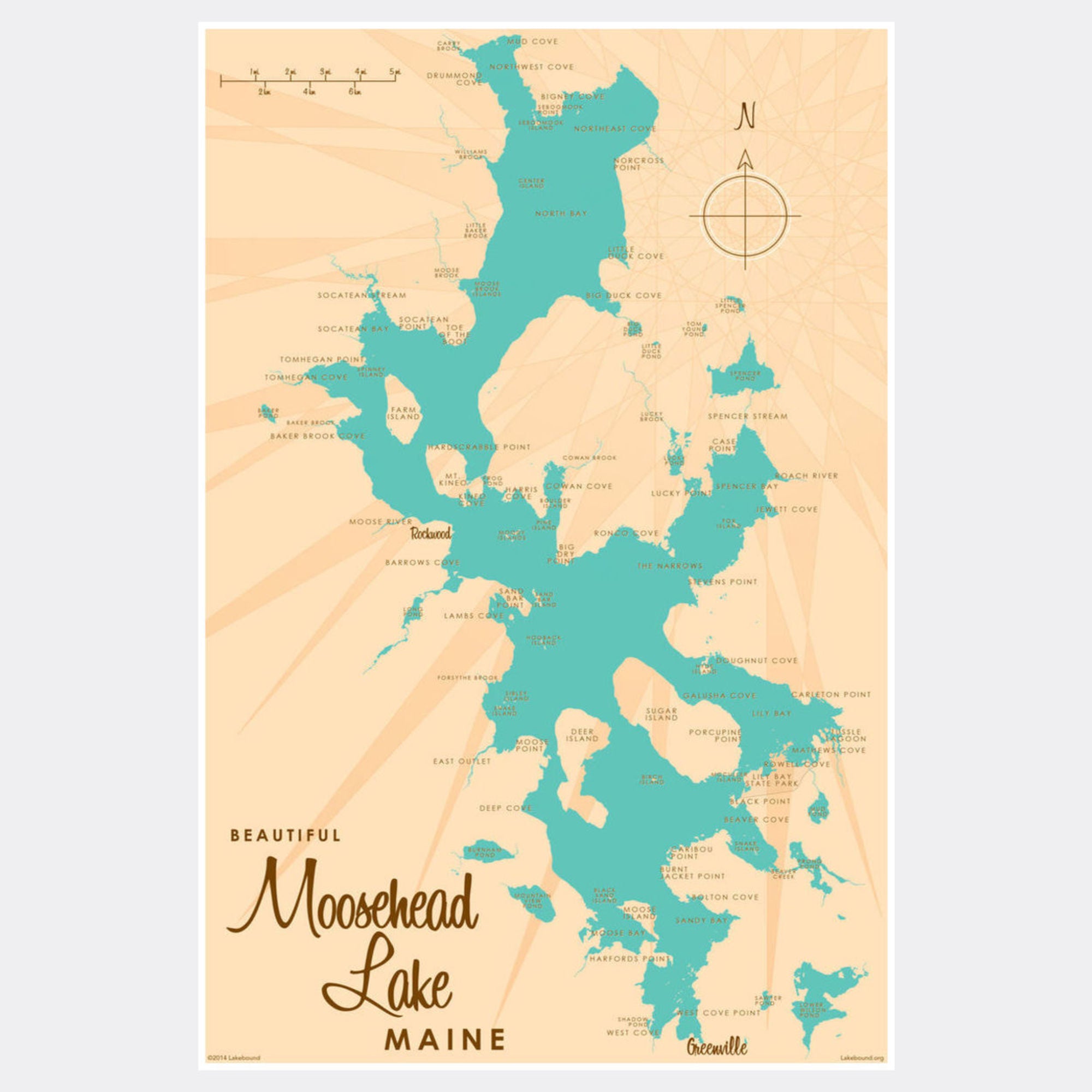 Moosehead Lake Maine, Paper Print