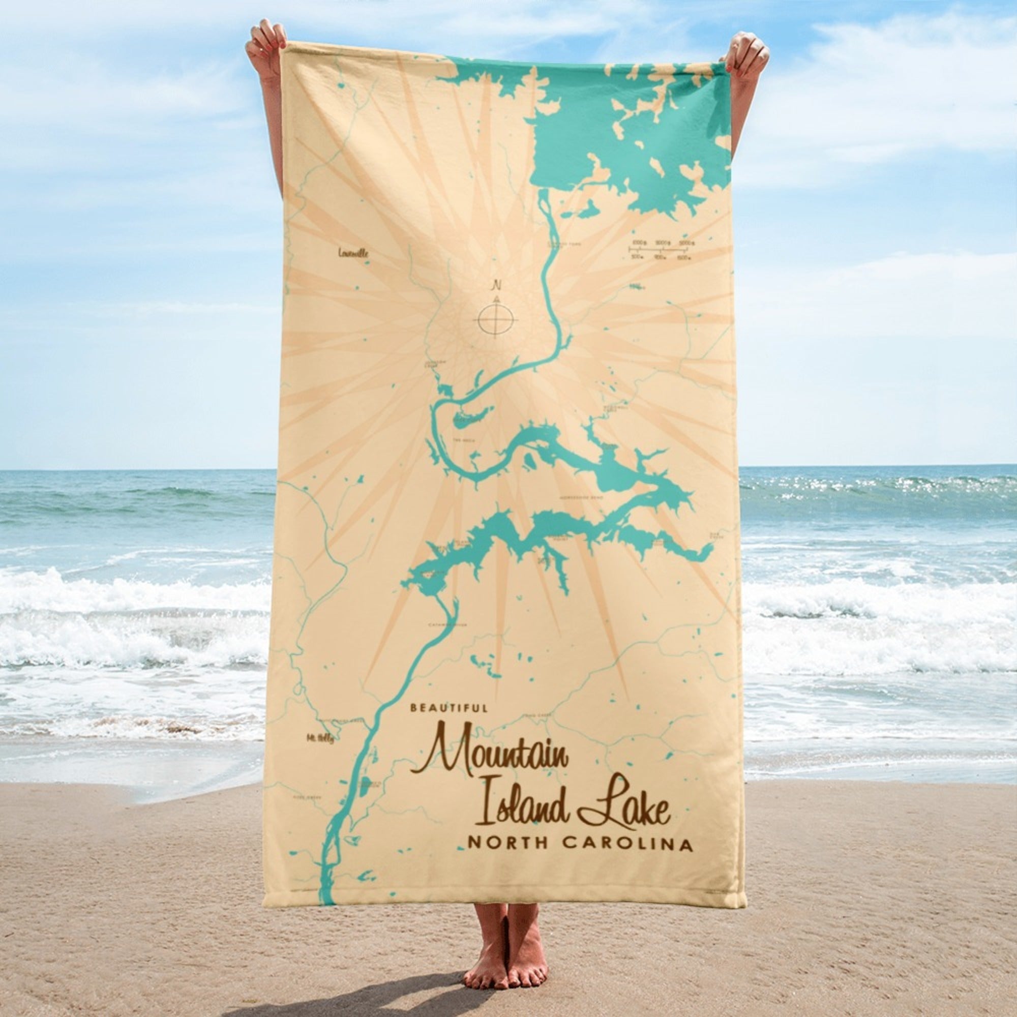 Mountain Island Lake North Carolina Beach Towel