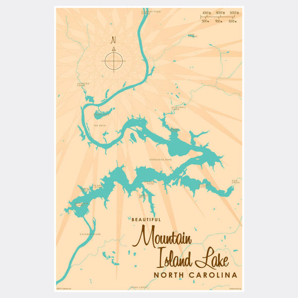 Mountain Island Lake North Carolina, Paper Print