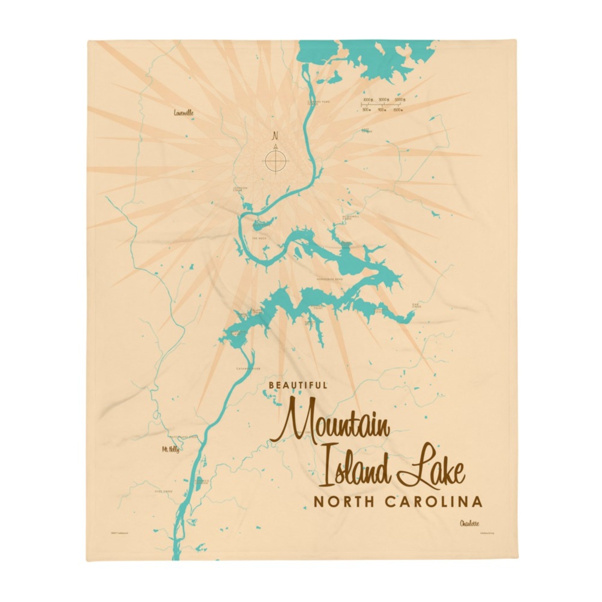 Mountain Island Lake North Carolina Throw Blanket