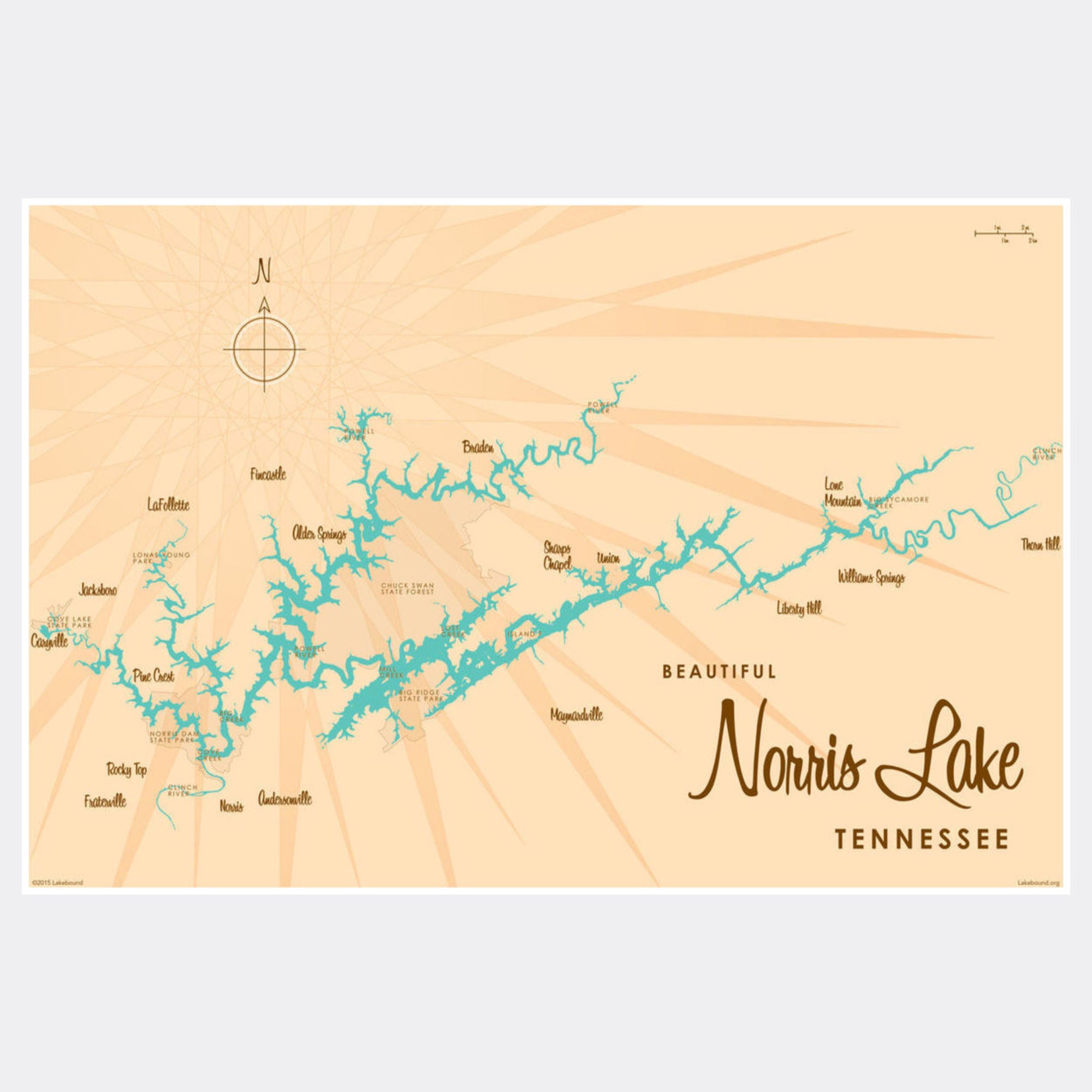 Norris Lake Tennessee, Paper Print
