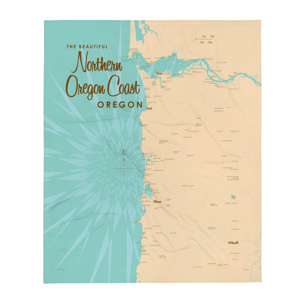 Northern Oregon Coast Throw Blanket