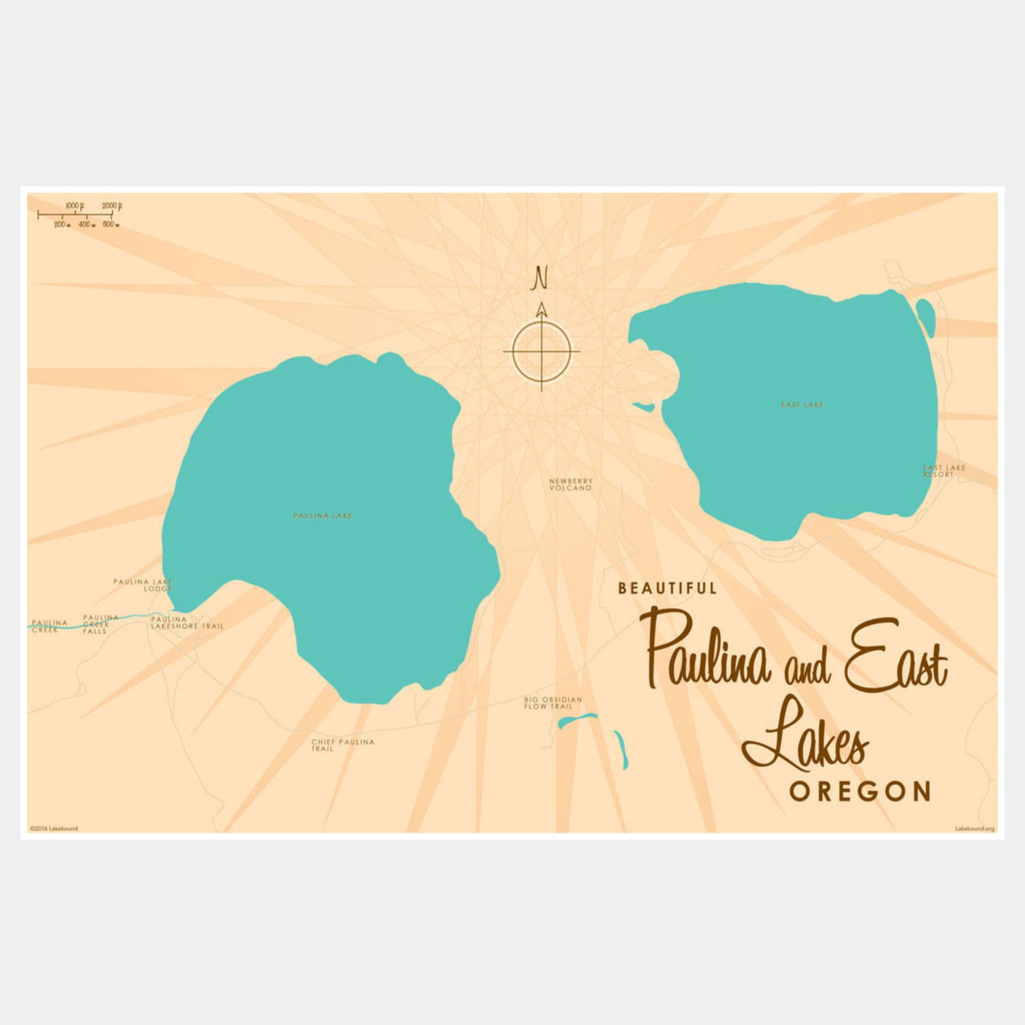 Paulina & East Lakes Oregon, Paper Print