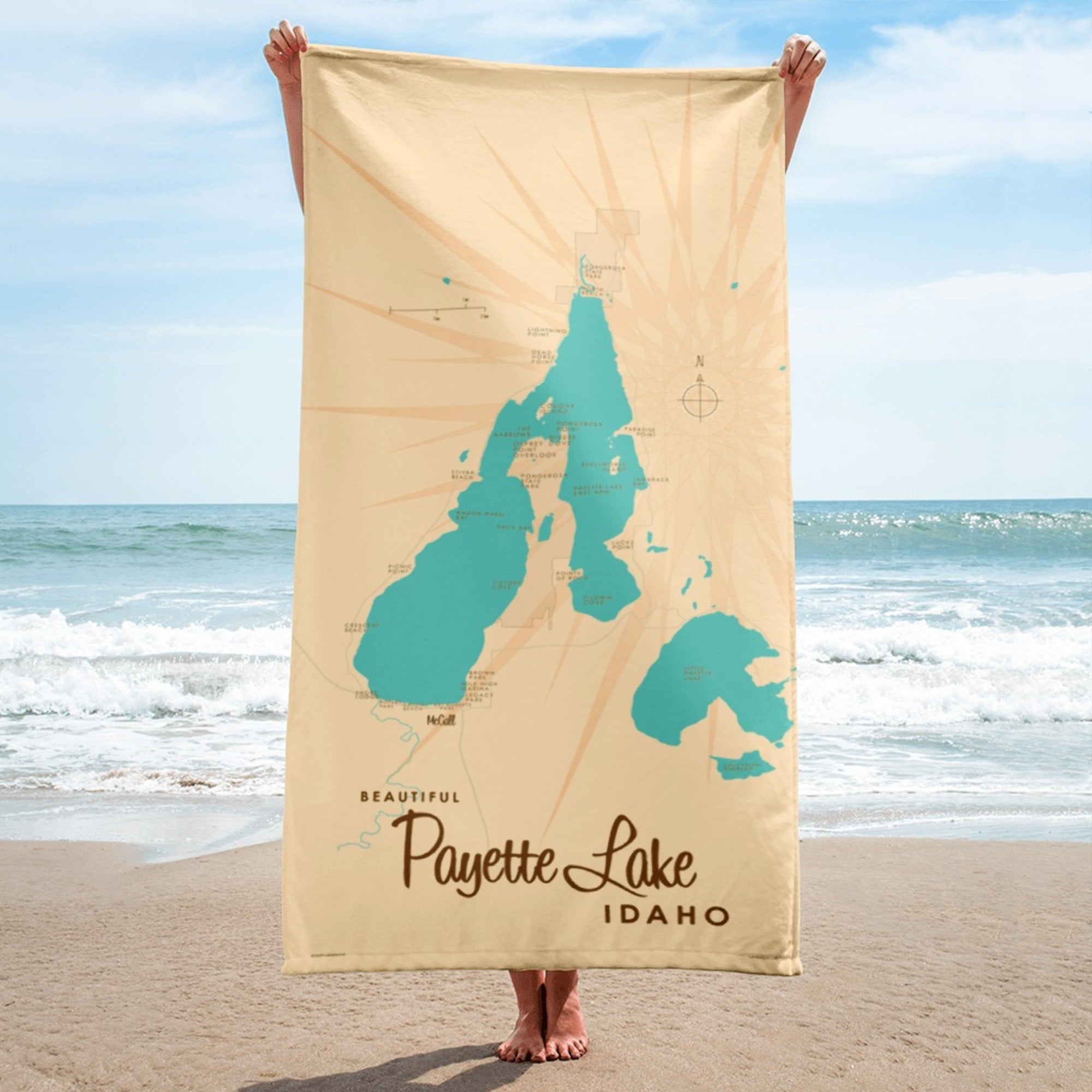 Payette Lake Idaho Beach Towel