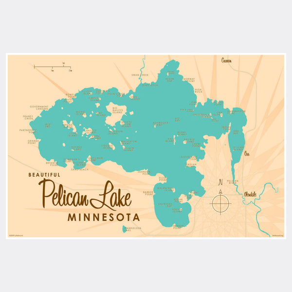 Pelican Lake St. Louis County Minnesota, Paper Print