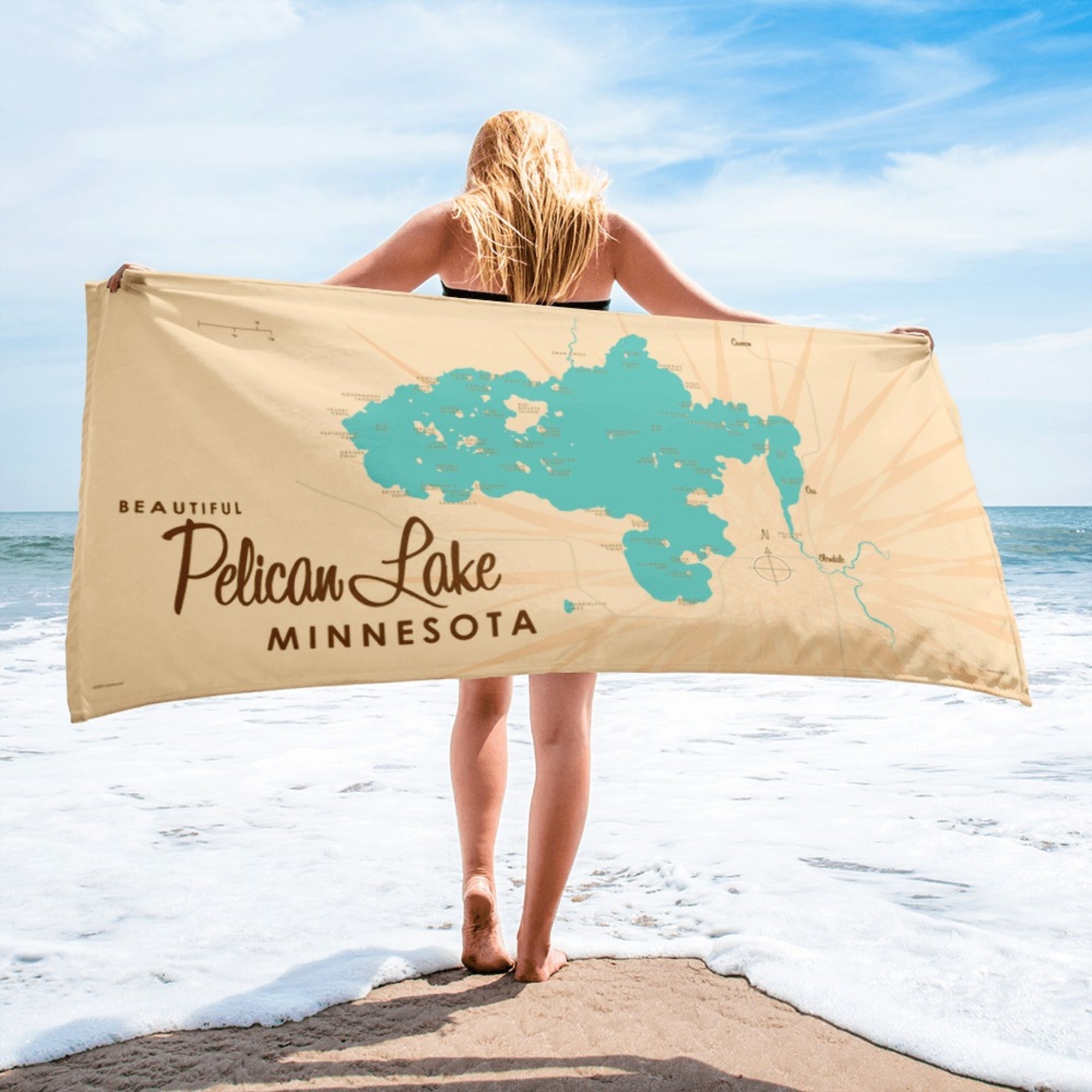 Pelican Lake Minnesota (St. Louis County)  Beach Towel