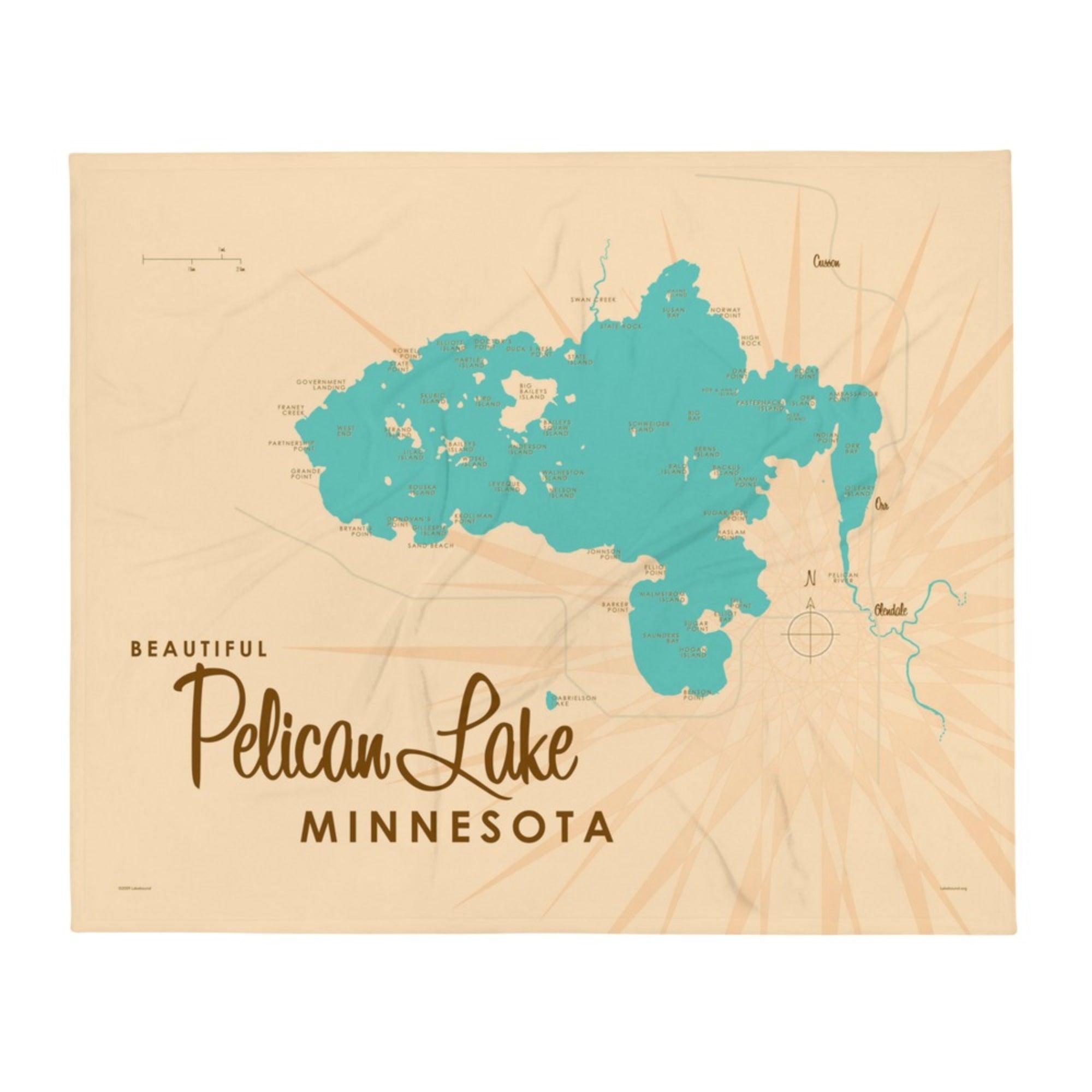 Pelican Lake Minnesota (St. Louis County)  Throw Blanket