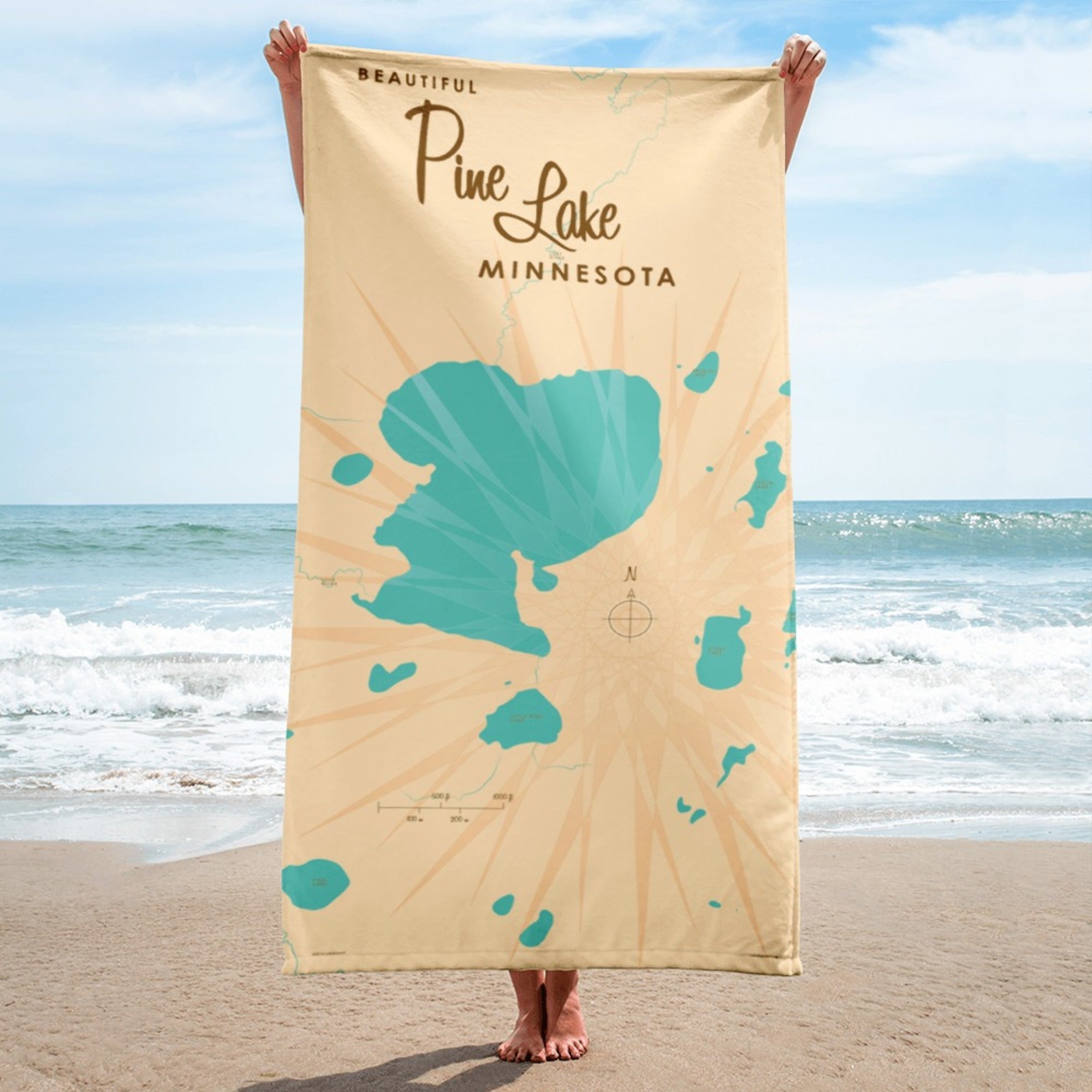 Pine Lake Minnesota Beach Towel