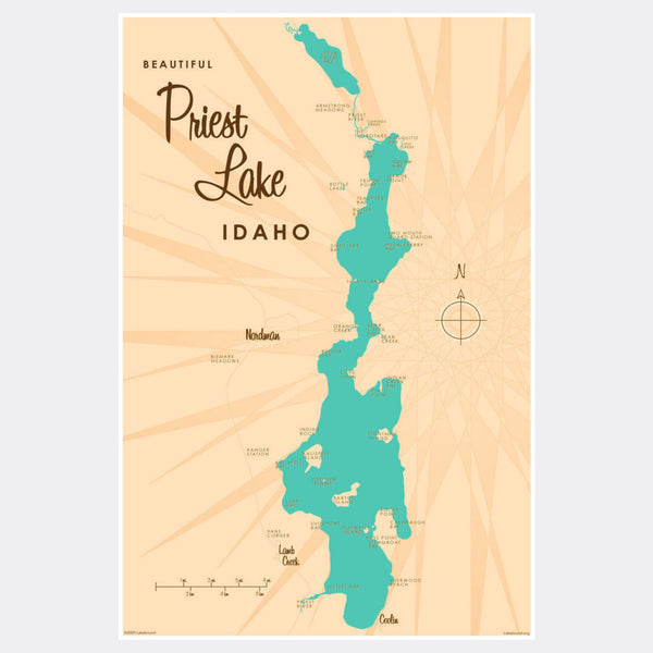 Priest Lake Idaho, Paper Print
