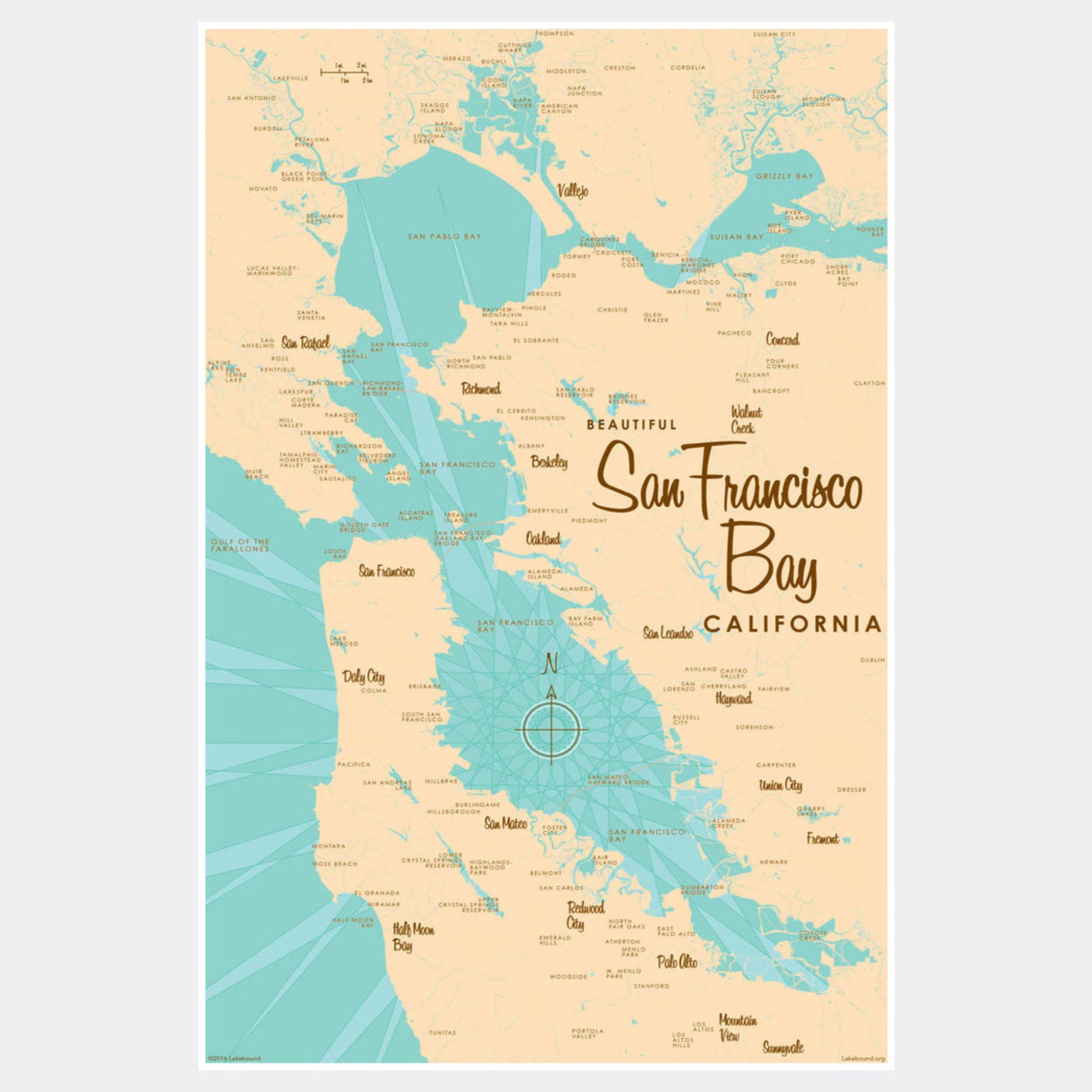 San Francisco Bay California, Paper Print