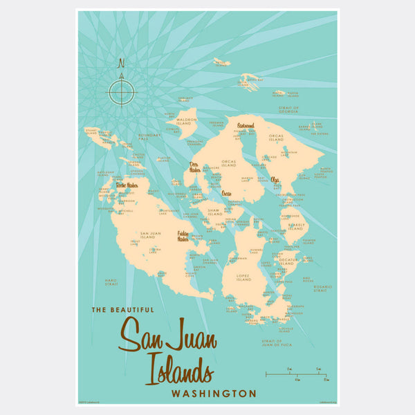 San Juan Islands Washington, Paper Print