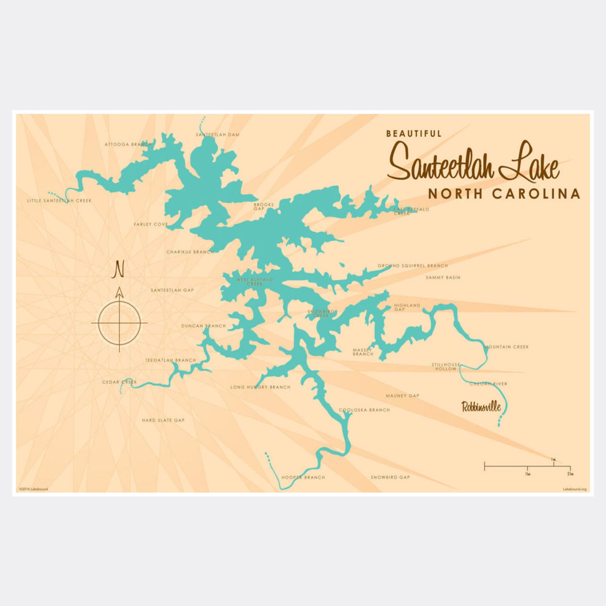 Santeetlah Lake North Carolina, Paper Print