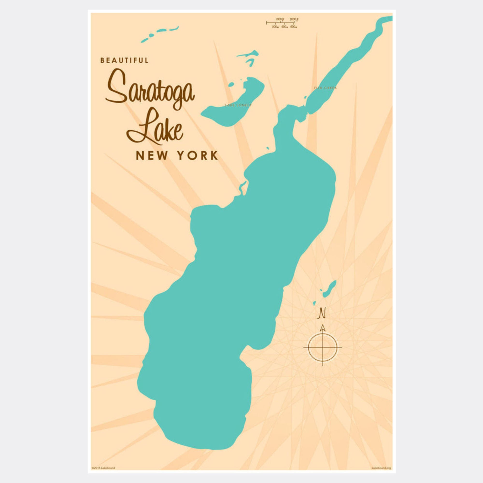 Saratoga Lake New York, Paper Print