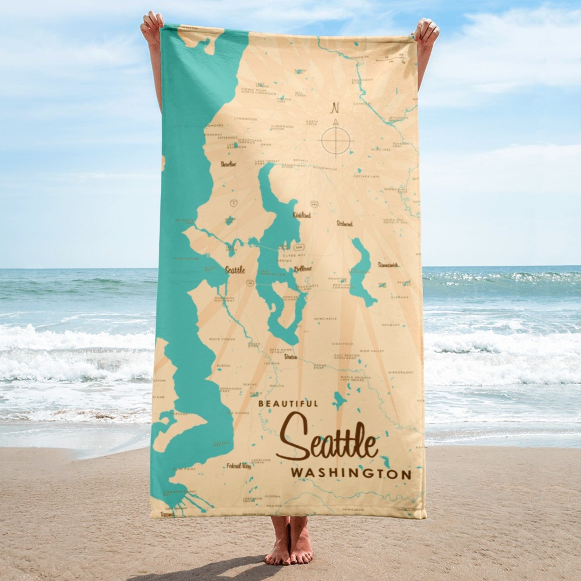 Seattle Washington Beach Towel
