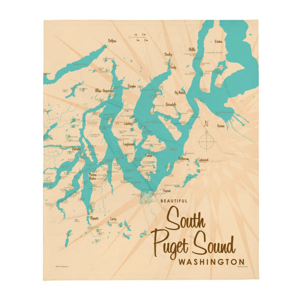 South Puget Sound Washington Throw Blanket