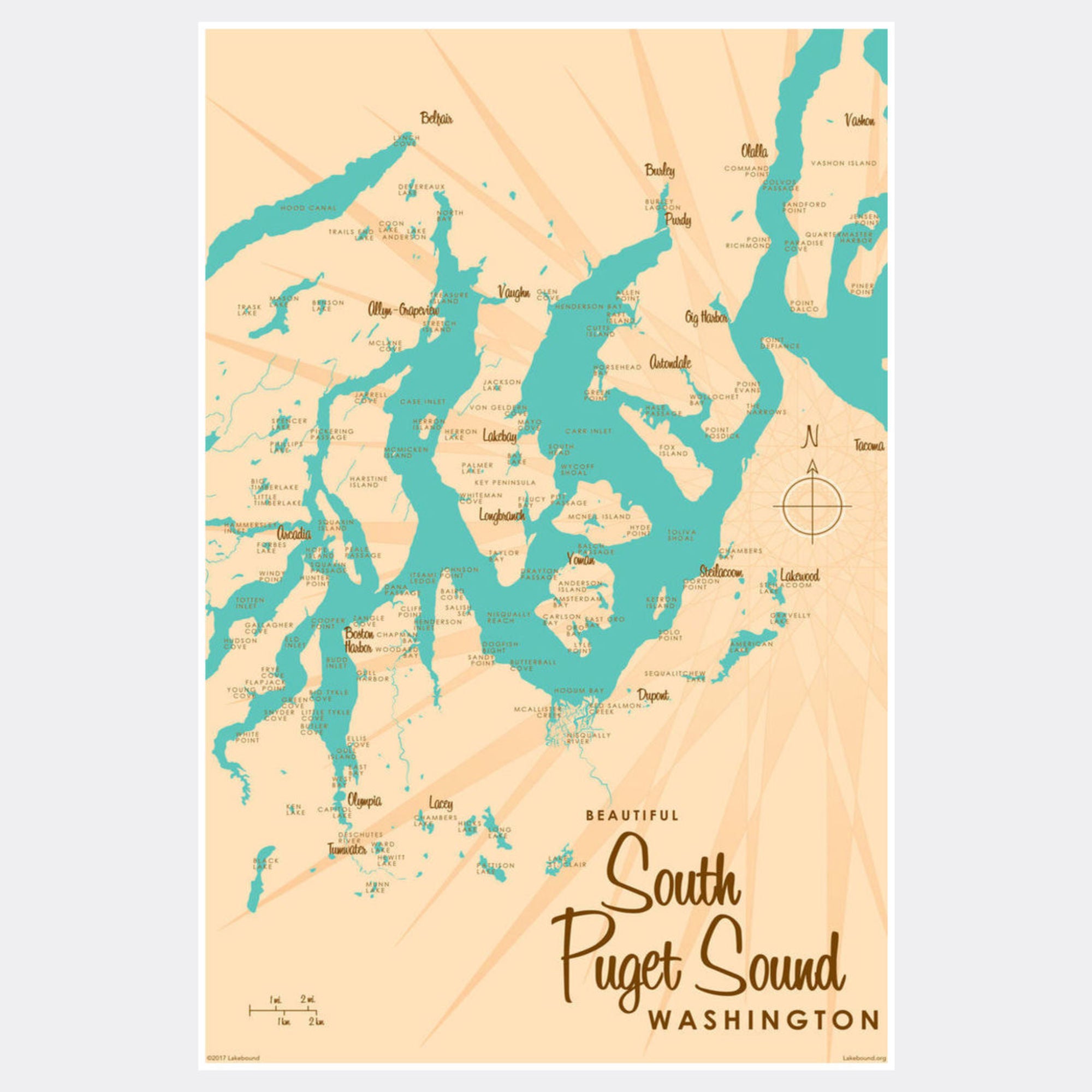 South Puget Sound Washington, Paper Print