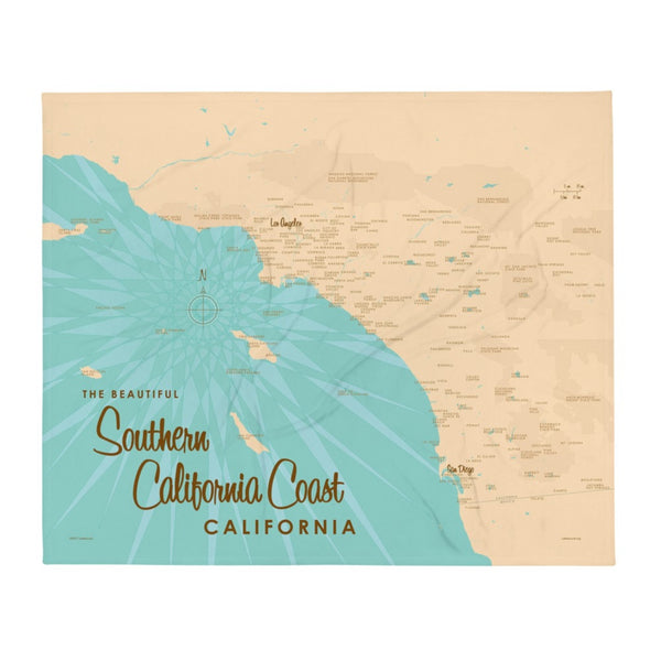 Southern California Coast Throw Blanket