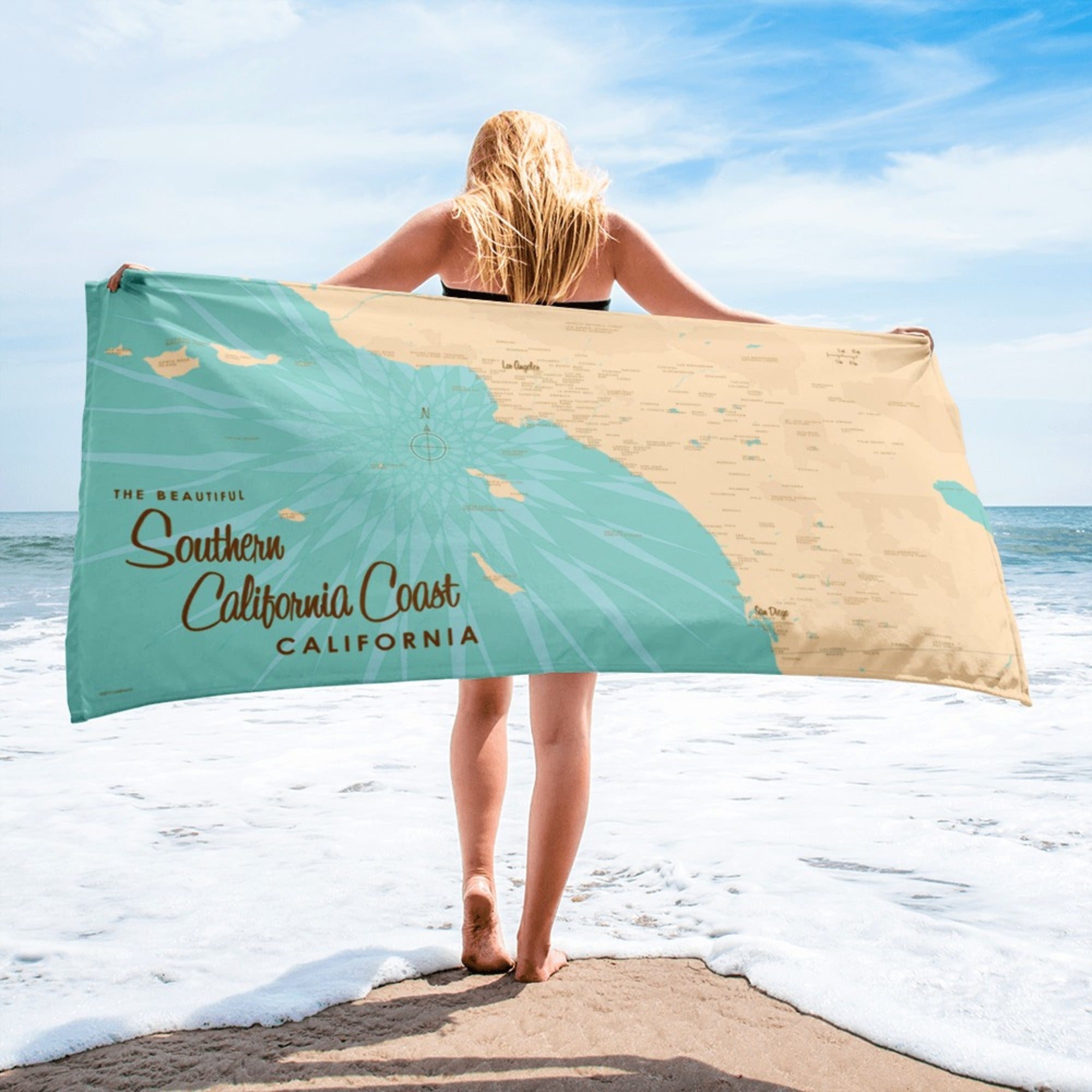 Southern California Coast Beach Towel