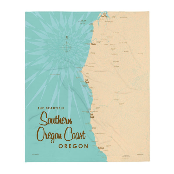 Southern Oregon Coast Throw Blanket