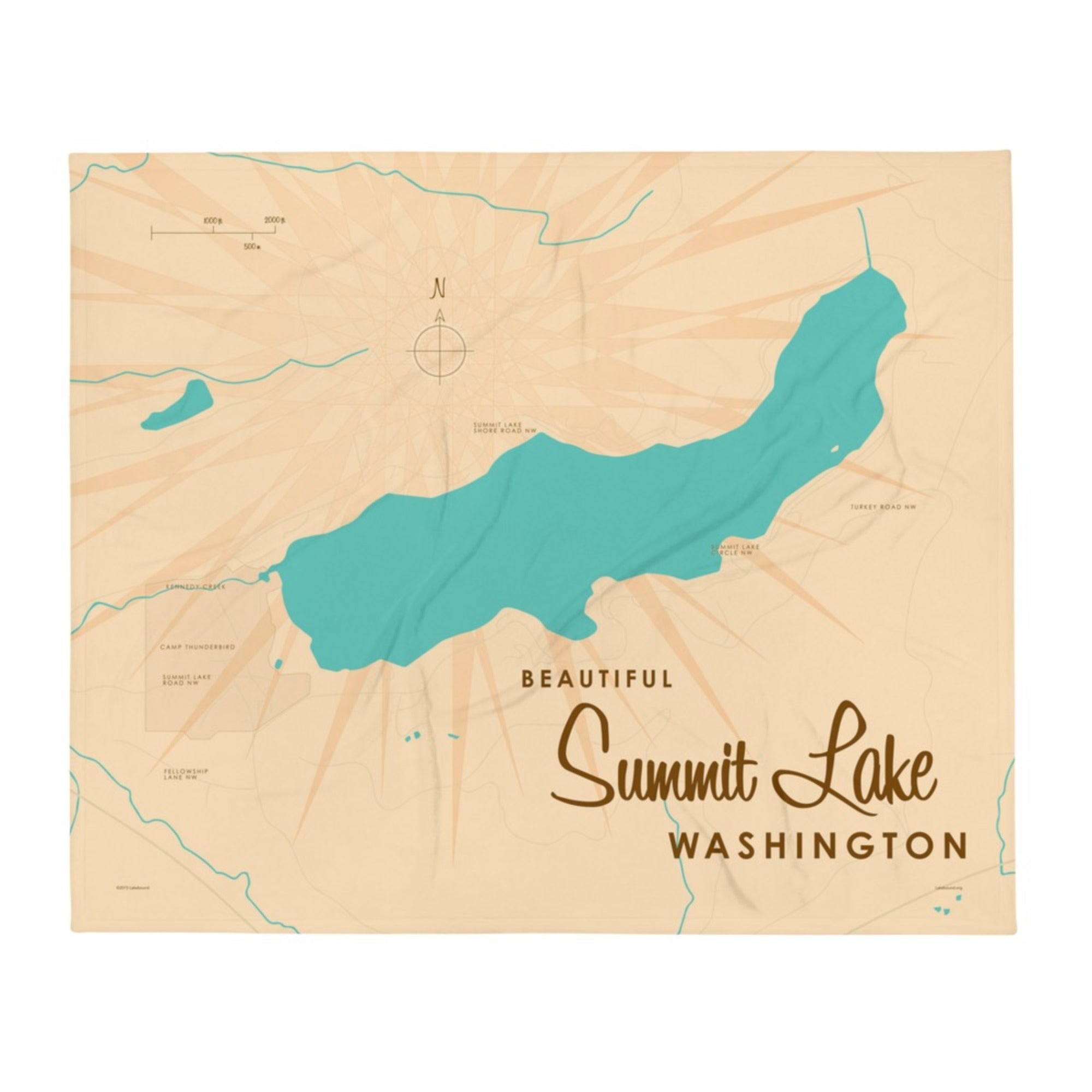 Summit Lake Washington Throw Blanket