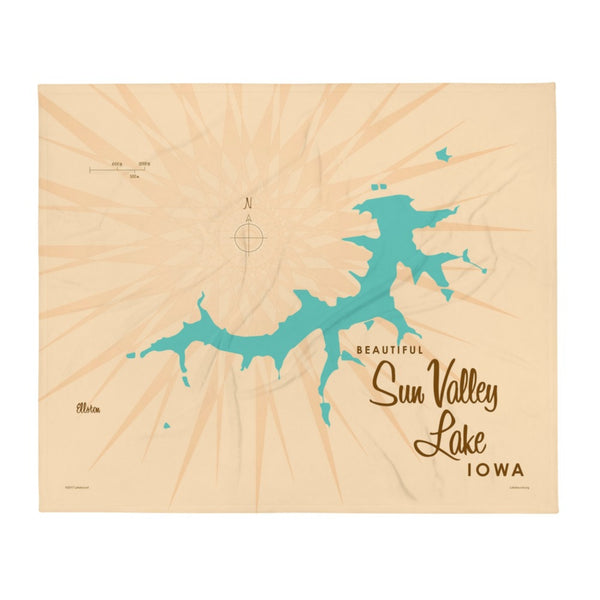 Sun Valley Lake Iowa Throw Blanket