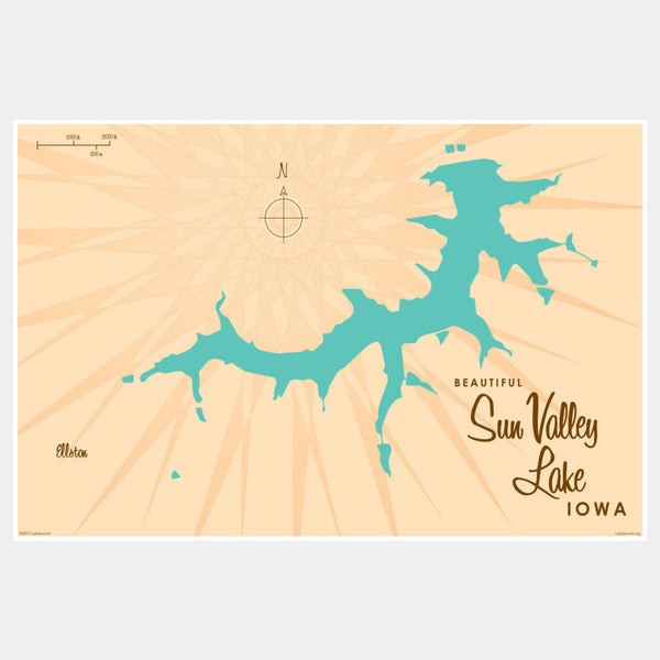 Sun Valley Lake Iowa, Paper Print