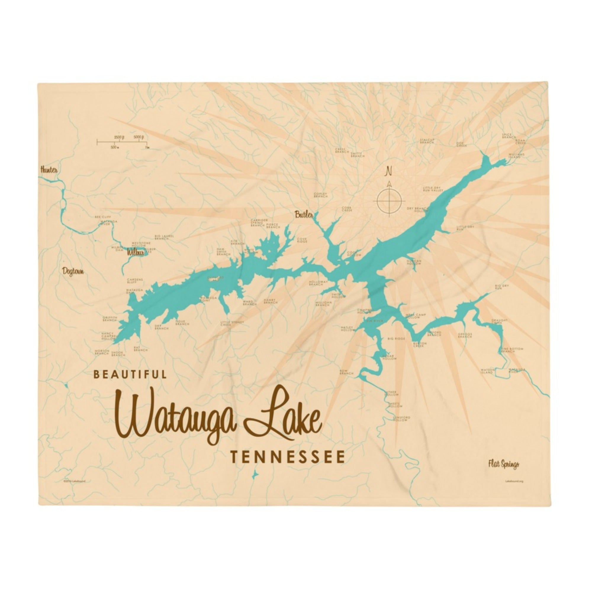 Watauga Lake Tennessee Throw Blanket