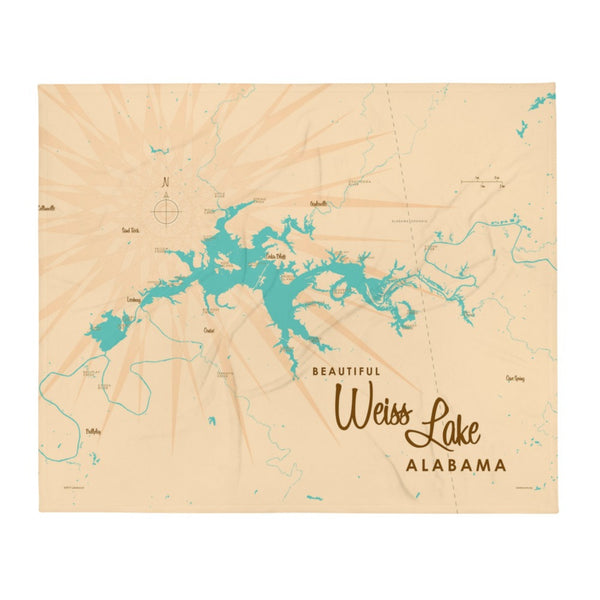 Weiss Lake Alabama Throw Blanket