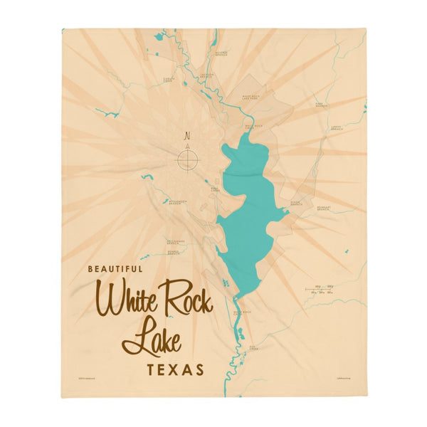 White Rock Lake Texas Throw Blanket