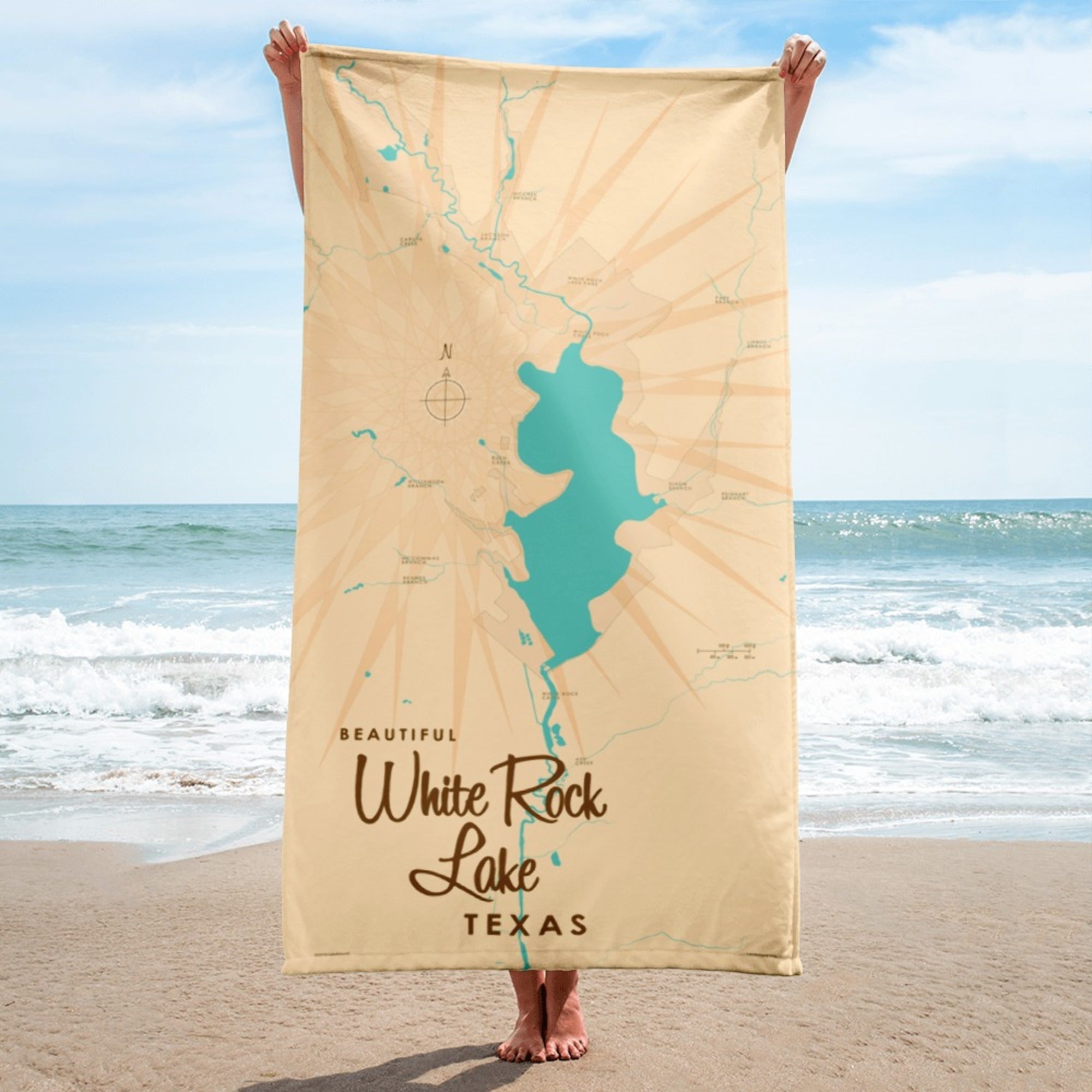 White Rock Lake Texas Beach Towel