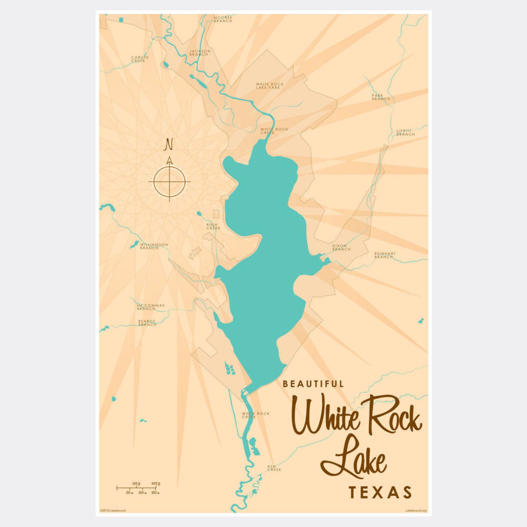 White Rock Lake Texas, Paper Print