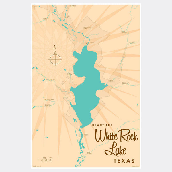 White Rock Lake Texas, Paper Print