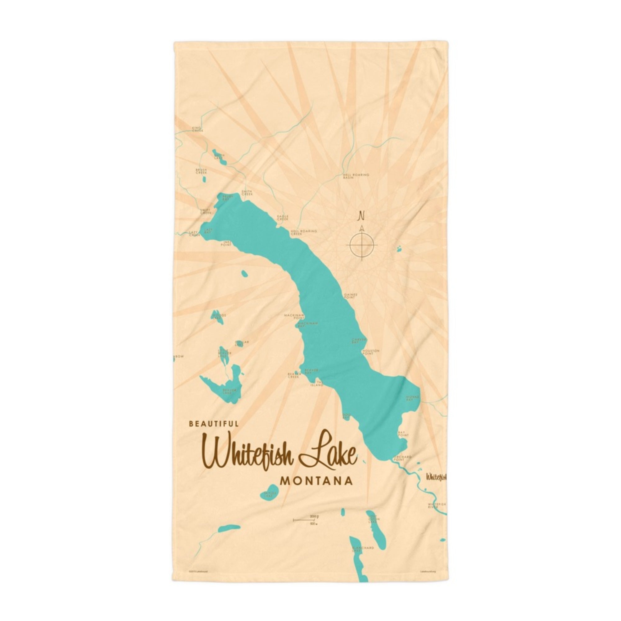 Whitefish Lake Montana Beach Towel