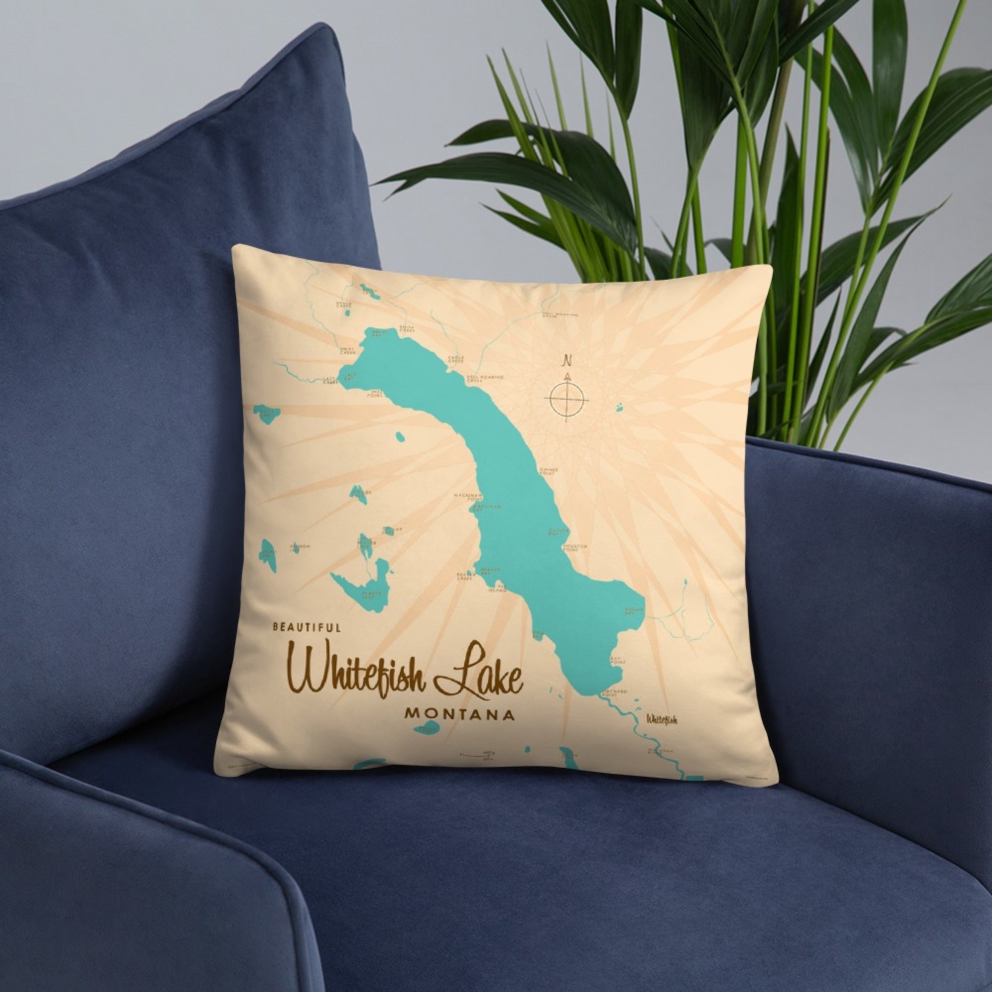 Whitefish Lake Montana Pillow