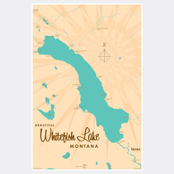 Whitefish Lake Montana, Paper Print